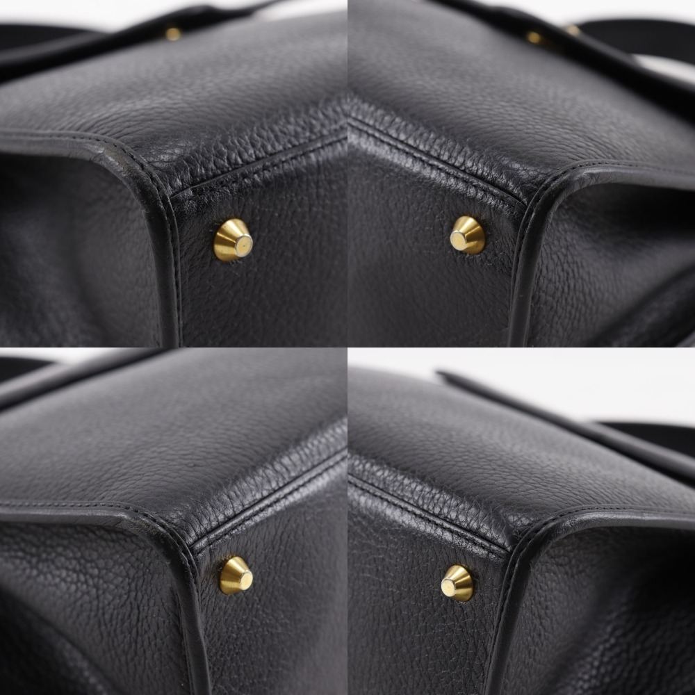 Christian Dior logo handbag one handle calfskin black snap closure - Picture 4 of 8